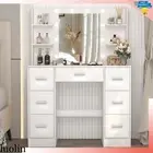 Dressing Table with LED Mirror Modern Makeup Desk Vanity Table Set + 7 Drawers