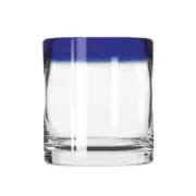 Libbey 92302 Aruba 12oz Anneal Treated Rocks Glass w/ Blue Rim - 1 Doz