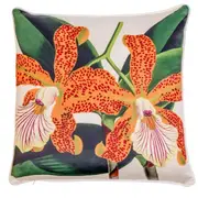Singa Brass & Ceramic Orchid Sateen Cushion