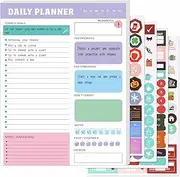 WD&CD 60 Sheets A5 To Do List Notepad, Undated Daily Planner Notepad to Do List Notebook with Task Checklist Home Office School Supplies with 4 Sheets Stickers