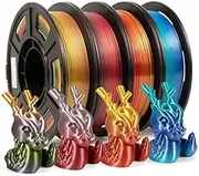 3D Printer Filament Set, Gradient Color Silk PLA Filament 1.75mm, 3D Printer Silk PLA Filament +/-0.03mm, 250g x 4 Spools Compatible with Most 3D Printers