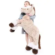 Giant Stuffed Animal, 4ft Large Brown Pony Plush Toy, 47 inch Horse Plush Pil...