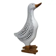 22.5cm Resin Table Top/Desk Shelf Standing Duck Black Dots Home Sculpture Décor