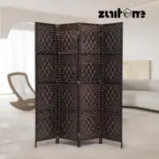 ZUNI 4 Panel Room Divider Privacy Screen Partition Foldable Brown