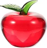 Elegant Crystal Apple Figurine - Stunning Glass Paperweight Sculpture for Home Decor - Wedding Birthday and Holiday Centerpieces Beautiful Artificial Fruit Ornament for Table