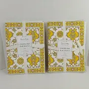 Sur La Table Chainlink Floral Placemats Set/8 Yellow 100% Cotton 13x19 NEW NWT