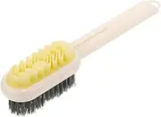 [Minkissy] Portable Soft Dual Sided Shoe Cleaning Brush Versatile Laundry Brush for Efficient Footwear Care Gentle for Shoes Boots and Clothing Cleaning