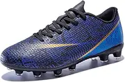 [RUMFEN] Kids Soccer Shoes Boys Girls Soccer Cleats Low-Top Non-Slip Lightweight Breathable Cleats for Artificial Grass Turf