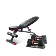 Powertrain Gen2 Pro 50KG Adjustable Dumbbell Set with FID Weight Bench
