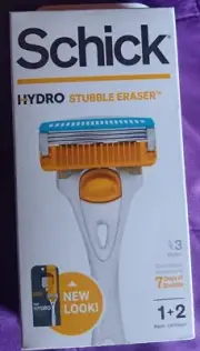 Schick Hydro Skin Stubble Eraser Razor with 2 Razor Refill Blades