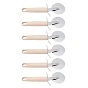 6x Porto Zest Stainless Steel 21cm Pizza Cutter Pie Slicer Kitchen Utensil