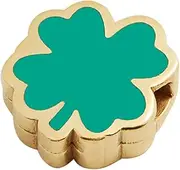 [Alex and Ani] AA605122CHG,Create Your Own, Color Infusion Clover Charm,14kt Gold Over .925 Sterling Silver,Green, Slider Charms, One Size, Sterling Silver, No Gemstone