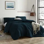 Teddy Fleece Quilt Cover Set - Navy