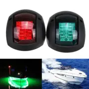 2pcs Marine Boat Navigation LED Light Green Starboard Red Port Black C#