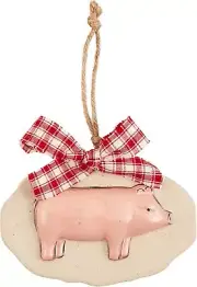 Mud Pie Farm Animal Ornament, Pig, 3" x 5"