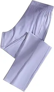 [Generic] Women's Athletic Pants Drawstring Elastic Waist Summer Trousers Loose Fit Lightweight Quick Dry Workout Running Pant