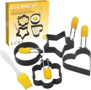 4 Pack Nonstick Stainless Steel Four Style Fried Egg Shaper Pancake Mold Ring