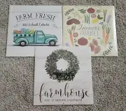 2022 Wall Calendar Set of 3 - Farmhouse, Farm Fresh, Farmer's Market Greenbrier
