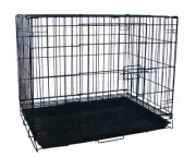 30In Foldable Light Duty Door Dog Crate with Wire Bottom Grate and Plastic Tray