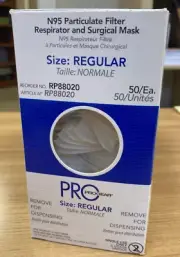 Pro Gear N95 Particulate Filter Respirator and Surgical Mask Box of 50, NEW