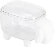 Cute Cartoon Sheep Shape Canister Holder Cotton Swabs Make-up Cotton Storage Box Container Organizer for Bathroom Living Room (White sheep)