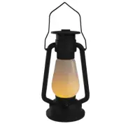 Northlight Black Battery Operated Faux Flame LED Hurricane Lantern