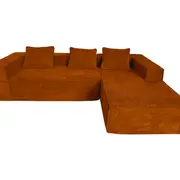Akemi L Shape Sofa – Burnt Orange