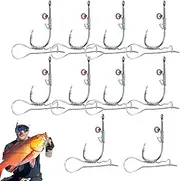 Bait Holder Hook, Live Shrimp Hook, 10 x Bass Fishing Tackle Hooks, Portable Outdoor Activity Equipment, Strong Spiked Catcher, 2-in-1 Rig Accessories for Professionals