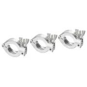 KF-25 Vacuum Clamp, 3 Pack Hose Clamp with Wing Nut for Ferrule, Silver