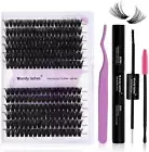 DIY Lash Extension Kit 60D+80D Lash Cluster Kit with 240 PCS C/D Curl 12-16Mm Mi