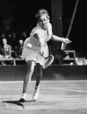 Louise Brough United States Watches Tennis Ball Playing A Backhand Re 1951 PHOTO