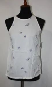 NWT Old Navy Sz XS Ivory Floral Lightweight Rayon Sleeveless Tank Top