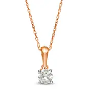 0.25 CT. Natural Clarity Enhanced Solitaire Pendant in 10K Rose Gold