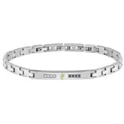 Maserati Jewels Silver Bracelet With White & Black Zircons