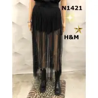 在飛比找蝦皮購物優惠-N1421 全新H&M 鬆緊腰百摺長紗裙mix and ma