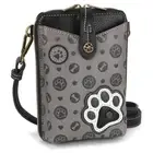 New Chala Snap Crossbody Vegan Organizer Phone Bag PAW PRINT Gray Cat Dog RFID