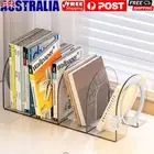 4Grid Clear Acrylic Desktop Bookshelf Home Office Bookcase Display Rack Bookends