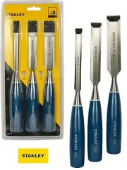 Stanley Wood Chisel Set 3 pcs Solid Plastic Handles 0-16-128