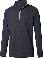 [TRUSMOL] Quarter Zip Pullover Men Performance Moisture Wicking Heather Golf Pullover Sports 1/4 Zip Pullover Mens Sweatshirt