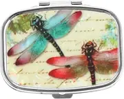 Anneome Travel Pill Organizer Case Compact Two Grid Holder for Medications Items Lovely Portable Storage for Daily Use Weekend Trips Outdoor Activities