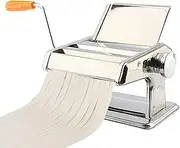 Manual Pasta Machine, Stainless Steel 3-in-1 Pasta Maker with Two Widths, Roller and Cutter Made of Stainless Steel for Pasta, Spaghetti, Fettuccine, Lasagna