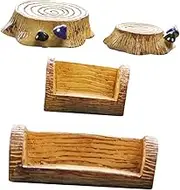 Toddmomy 4pcs Resin Stump Stool Set Small Stool Adornment for Home Micro Landscape Accessories for Boys and Girls