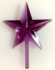 PURPLE LARGE CLASSIC STAR Ceramic Christmas Tree TOPPER VINTAGE JUMBO