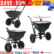 Walk Tow Behind Salt Leaf Broadcast Spreader Lawn Fertiliser Grit Grass Seed New