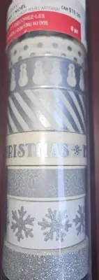 Recollections CHRISTMAS Washi Crafting Tape Christmas/Noel- Silver 8 rolls