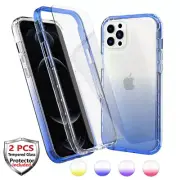 For iPhone 13 Pro Max/13 Pro/13 Gradient Clear Case Cover w/ 2 Screen Protector