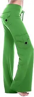 [Valtorixia] Yoga Flare Leggings for Women High Waisted Yoga Casual Pants Workout Leggings Cargo with Pockets Bootcut Pants