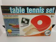 NEW Table Tennis Ping Pong Set 2 Paddles Rackets 3 Balls 1 Net On The Go