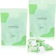 Compressed Towel Tablets 40PC Face Towels Clean Skin Mini Wipes Disposable Washcloths Makeup Remover Travel Small Size Wash Cloths Make Up Tablet Facial Cloth Drying Towels Portable Tablets Camping