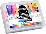 POSCA PC-7M Permanent Marker Paint Pens. Broad Bullet Tip for Art & Crafts. Multi Surface Use On Wood Metal Paper Canvas Cardboard Glass Fabric Ceramic Rock Pebble Stone Porcelain. Set of 15 Colours